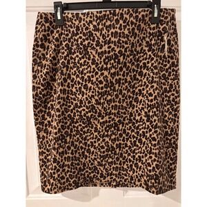 Talbots Petite Women's Leopard Print Pencil Skirt Size 10P‎